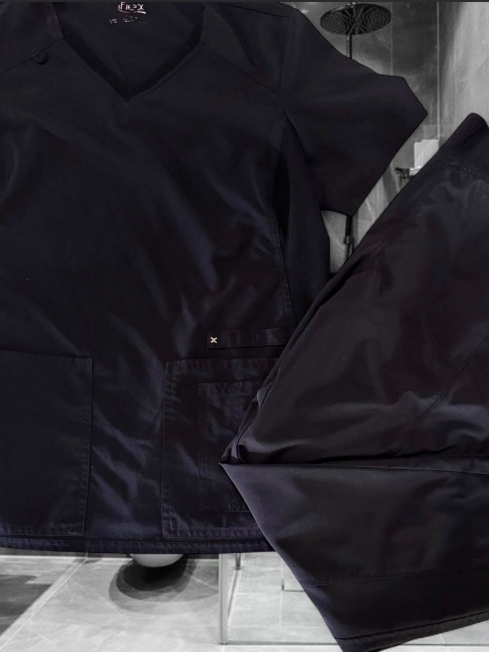 CHEROKEE INFINITY Iflex jogger scrub set black Sz M/L